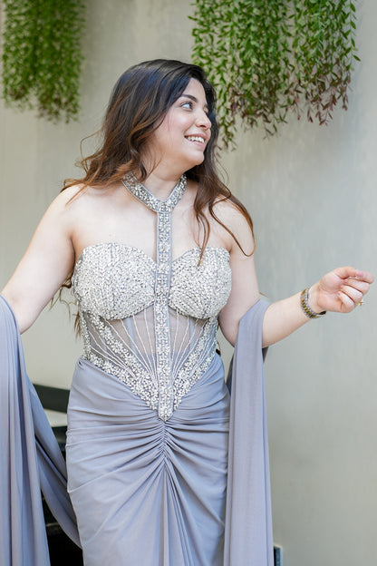 Kavira Hand Embroidered Indo Western