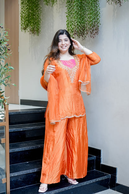 Kiyana Embroidered Garara Set