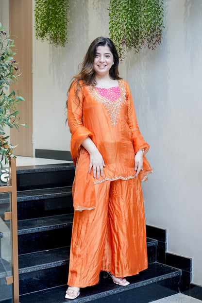 Kiyana Embroidered Garara Set