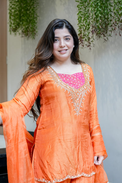 Kiyana Embroidered Garara Set