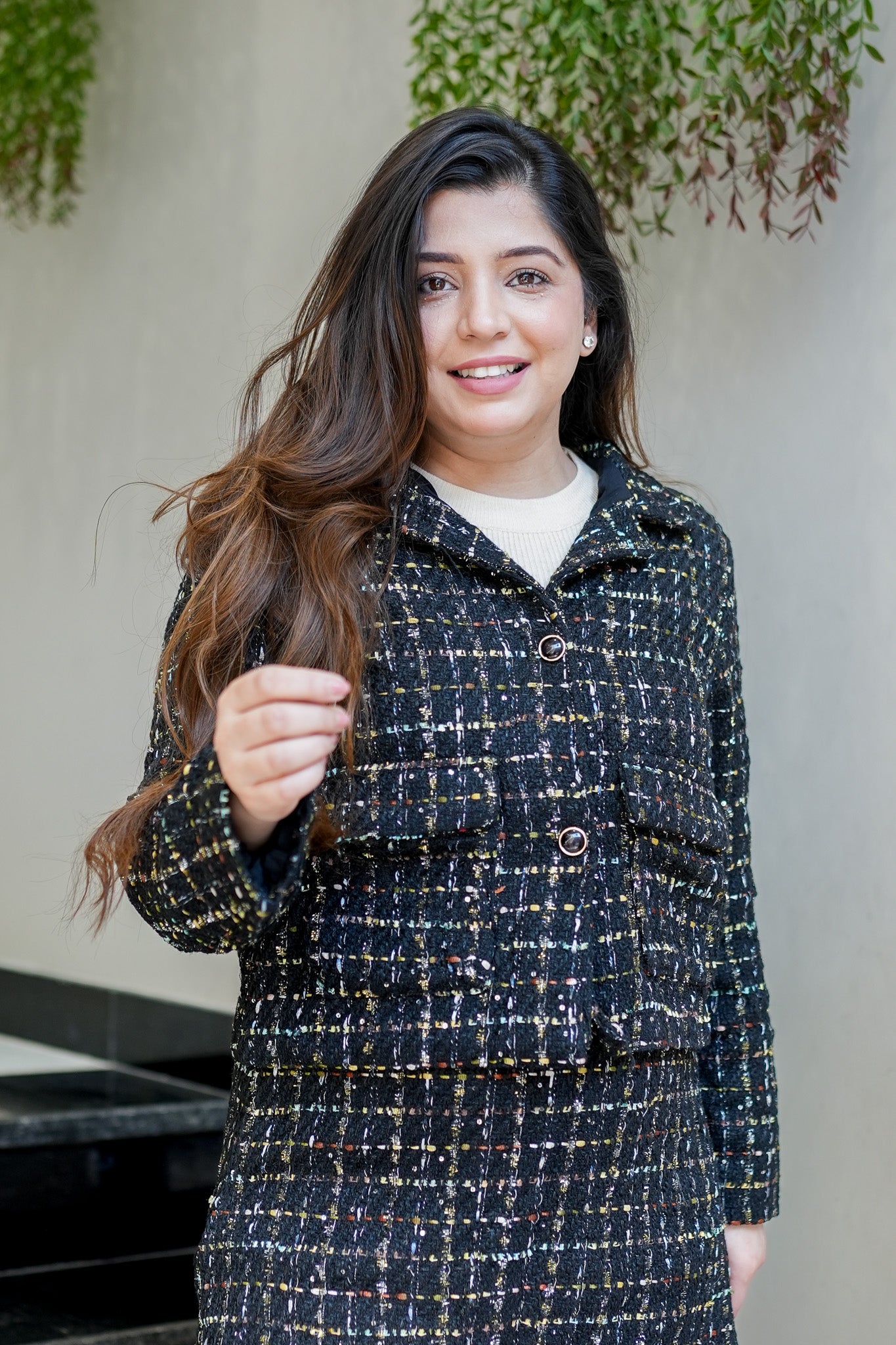 Kyna Black Button Embellised Co Ord