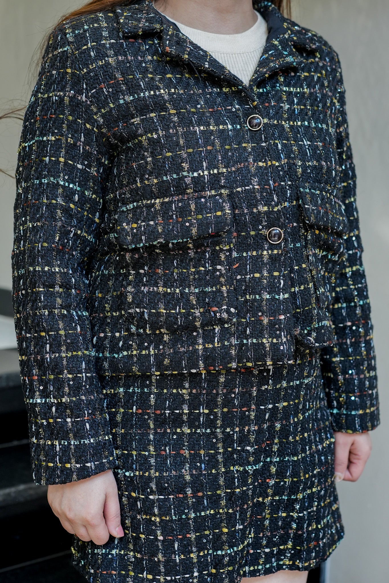 Kyna Black Button Embellised Co Ord