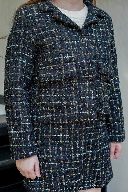 Kyna Black Button Embellised Co Ord