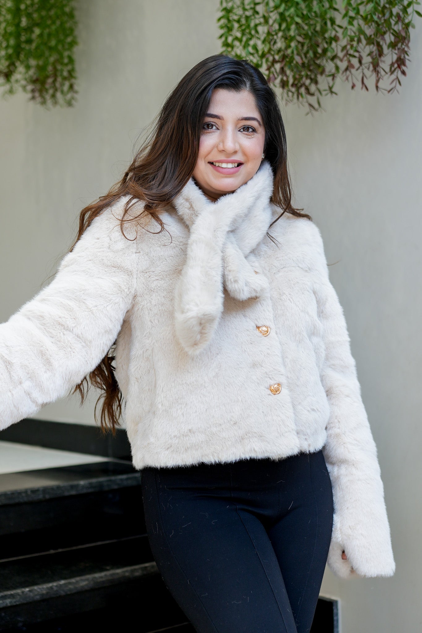 Serena Furr Jacket with Muffler