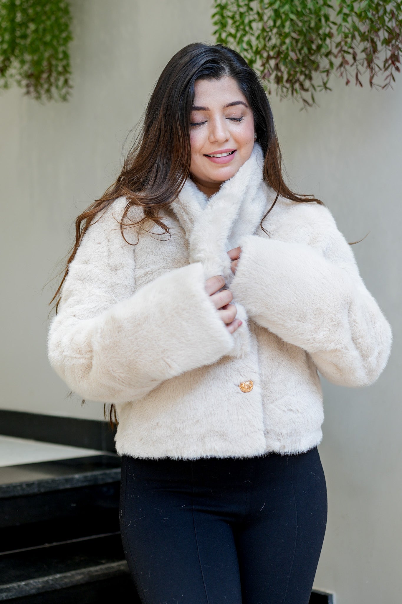 Serena Furr Jacket with Muffler