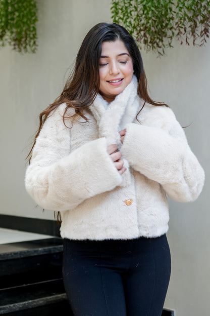 Serena Furr Jacket with Muffler