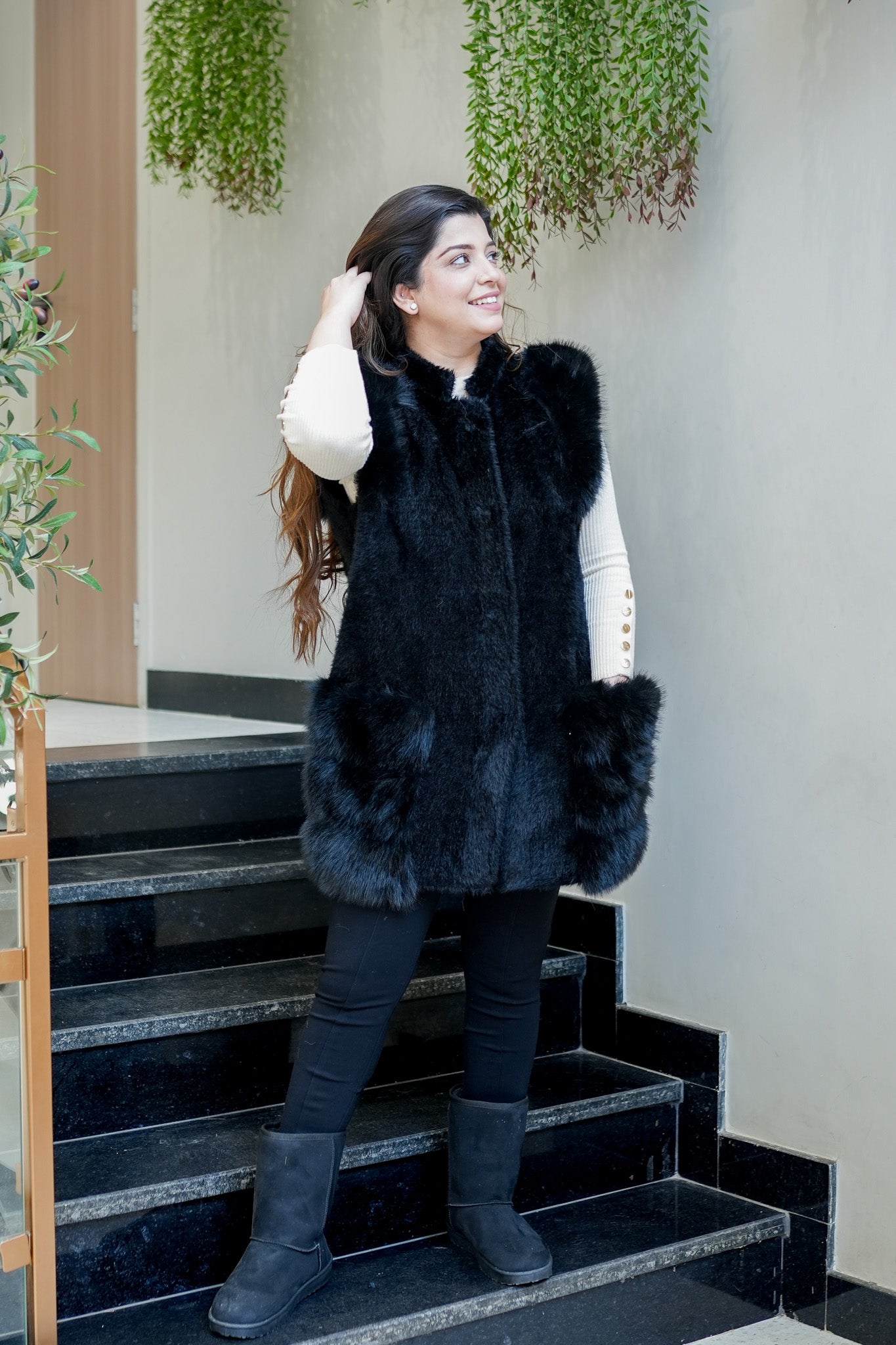 Trove Furr Cut Sleeves Coat