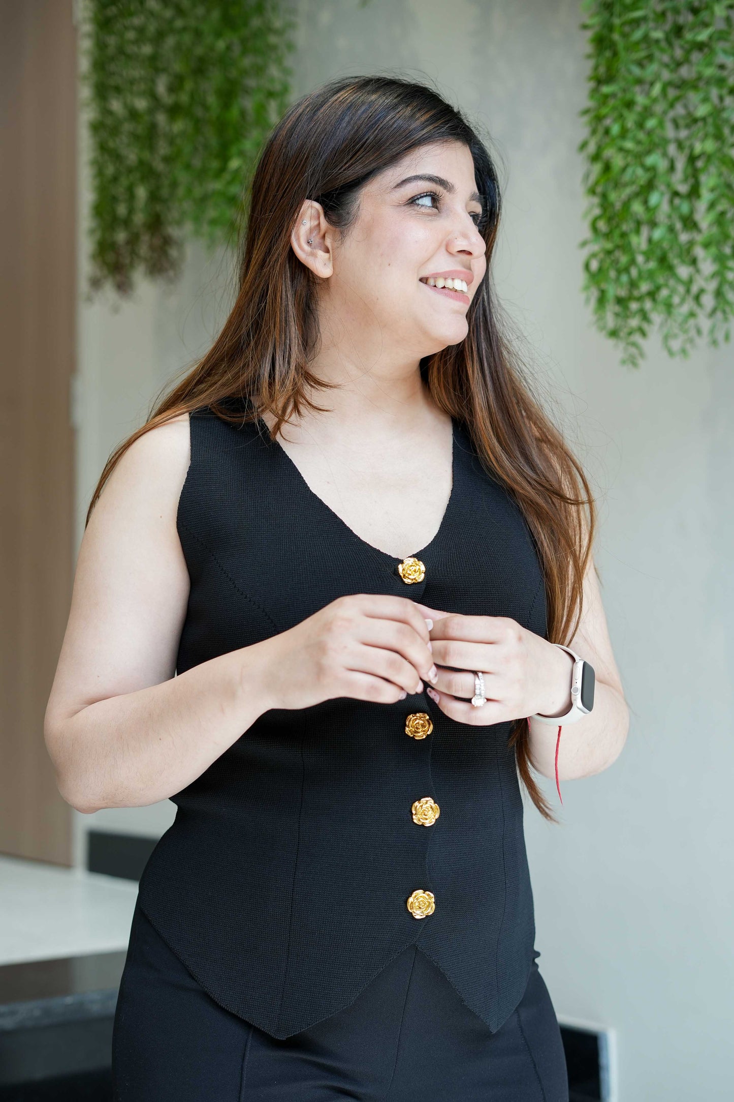 Zaylee Button Embellished Vest Top