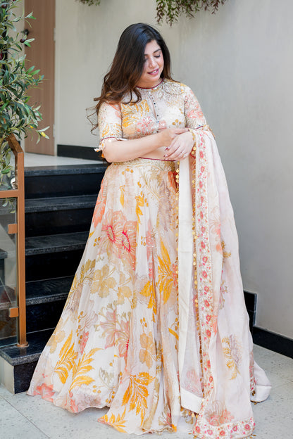 Zivika Hand Embroidered Voluminous Lehenga