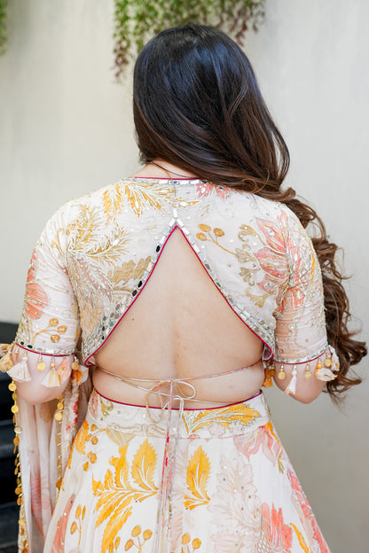 Zivika Hand Embroidered Voluminous Lehenga