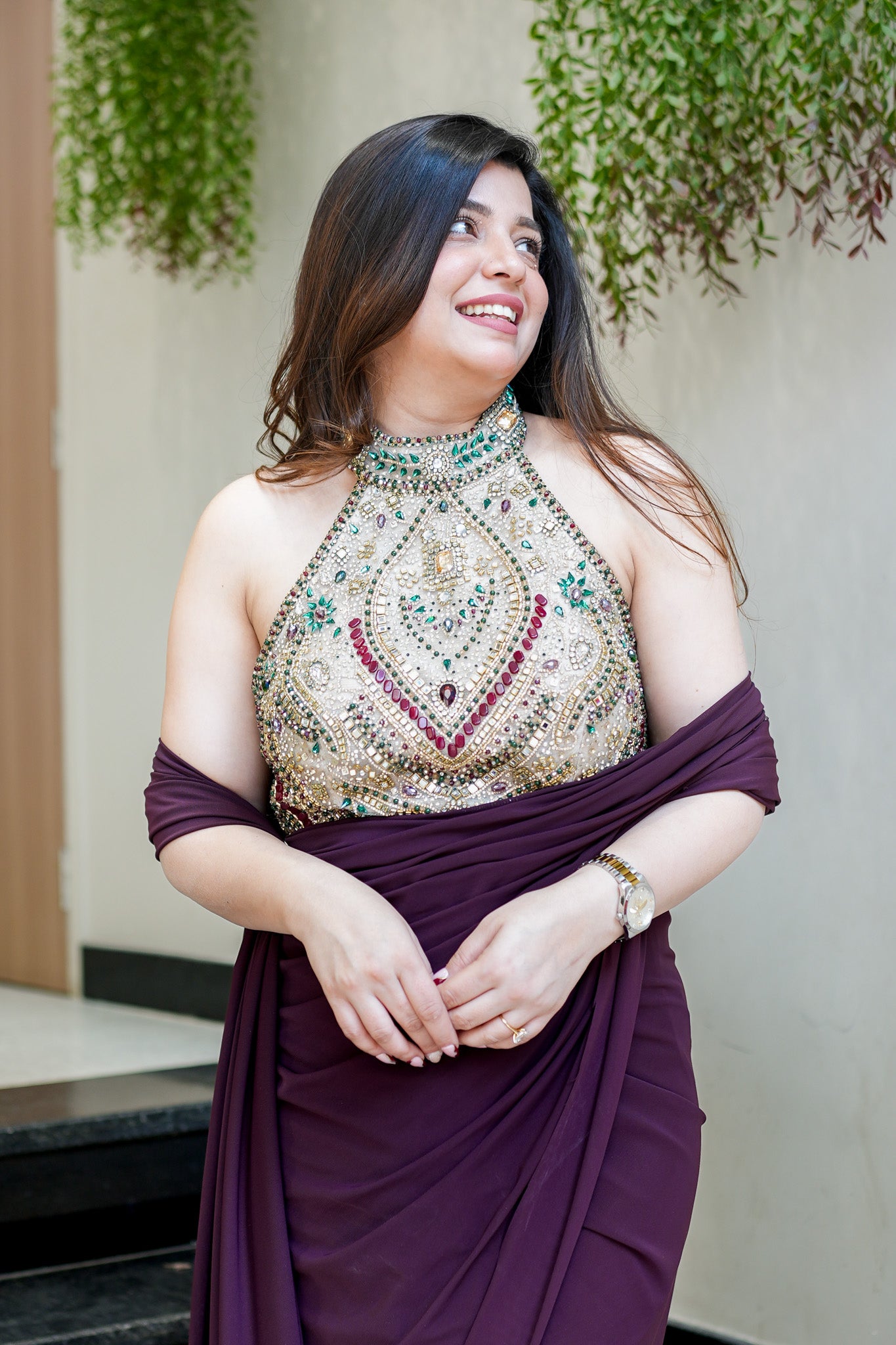 Tisha Hand Embroidered Drape Saree