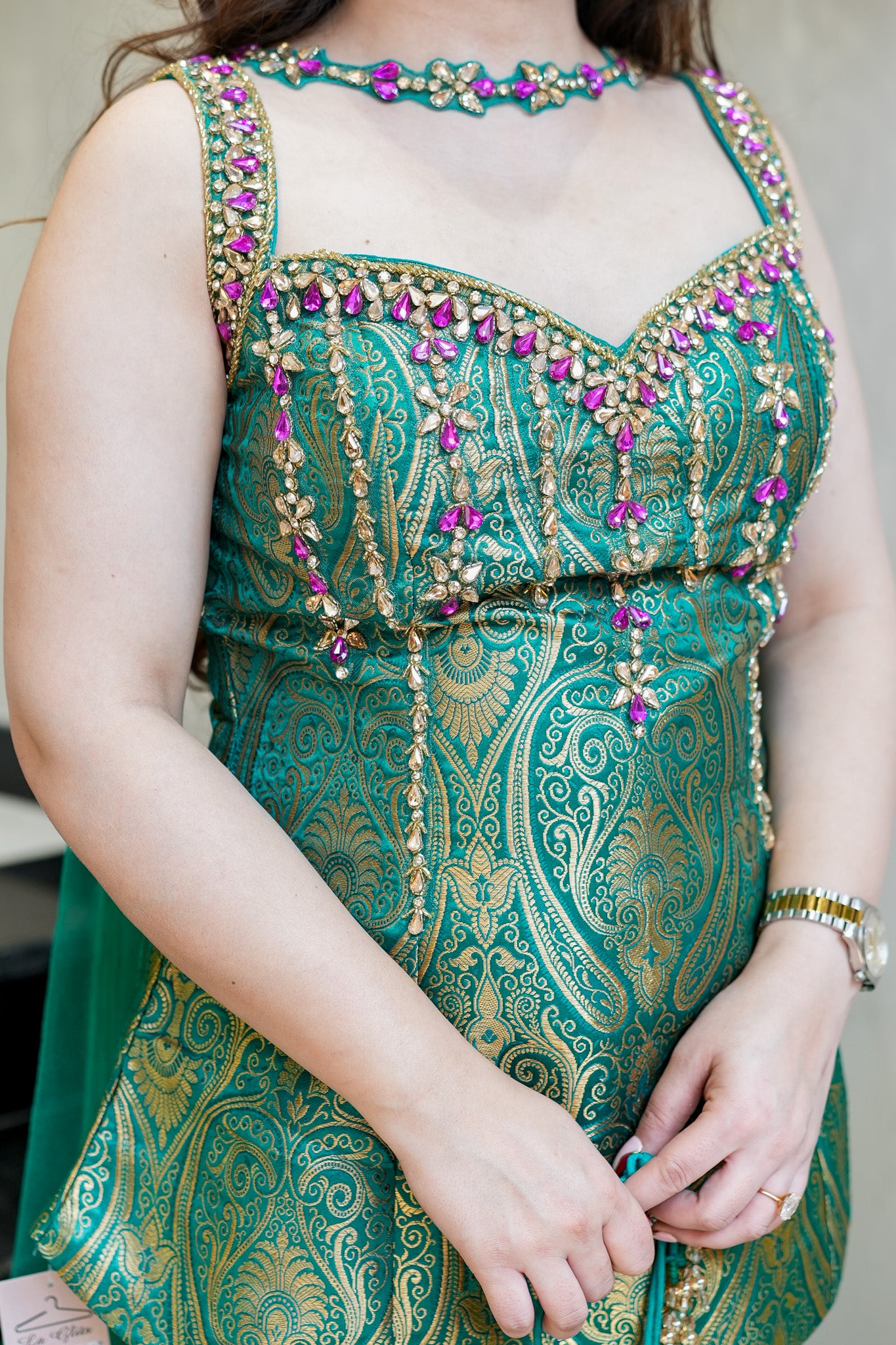 Dhruvi Embroidered Banarasi Sharara Set