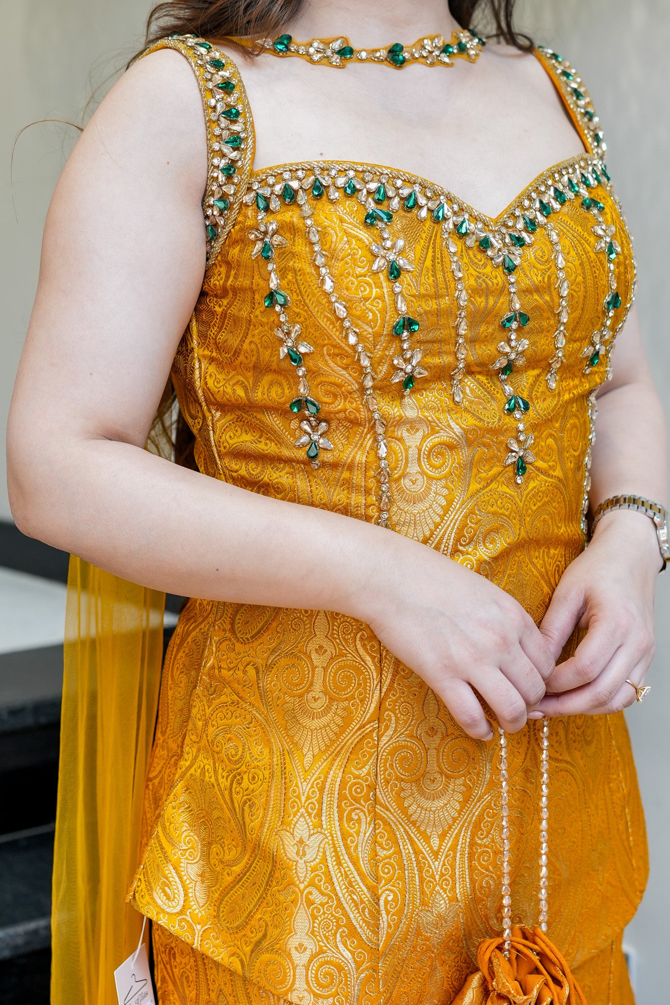 Dhruvi Embroidered Banarasi Sharara Set