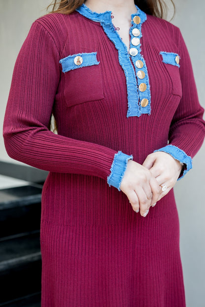 Frey Denim Detailing Dress