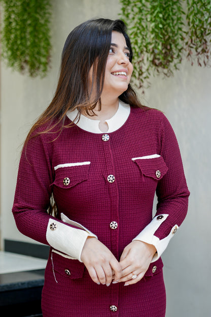 Blair Button Embellished Dress