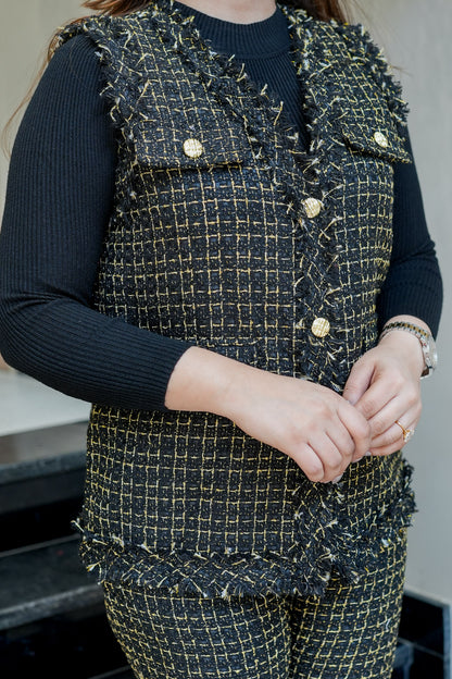 Liza Button Embellished Co ord with Top