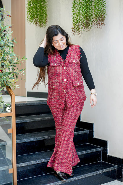 Liza Button Embellished Co ord with Top