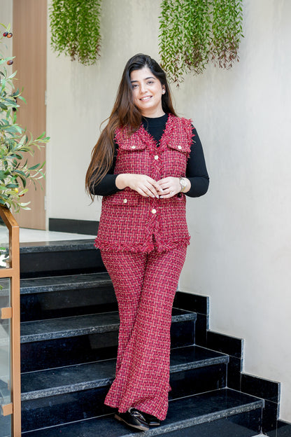 Liza Button Embellished Co ord with Top