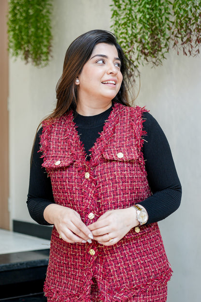 Liza Button Embellished Co ord with Top