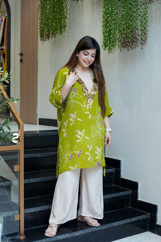 Pritha Green Printed Co ord Set