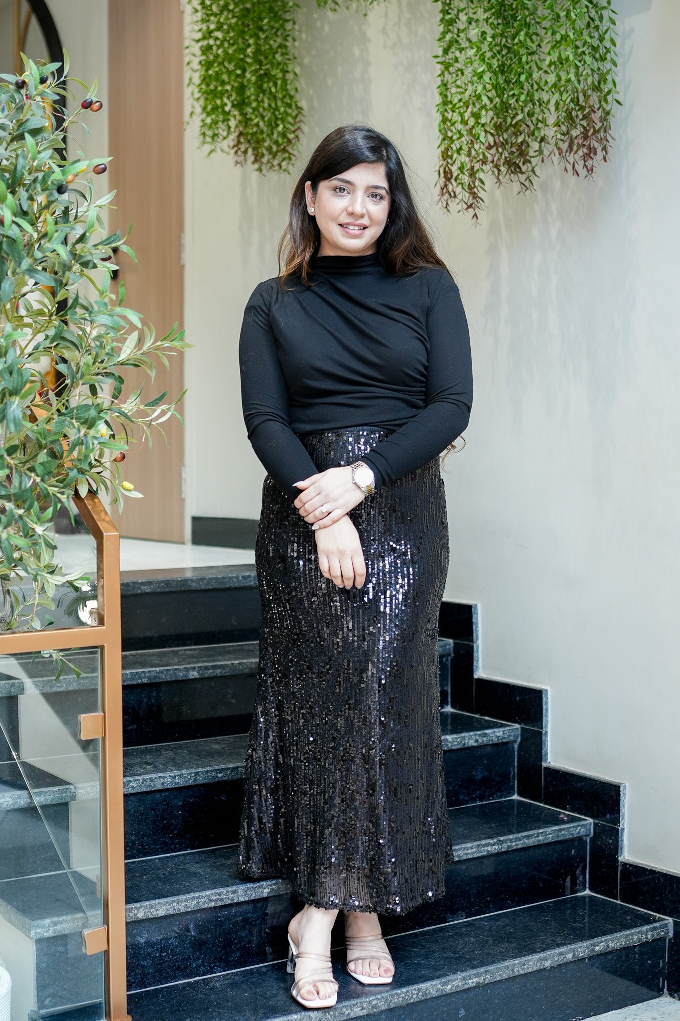 Evania Long Blingy Skirt