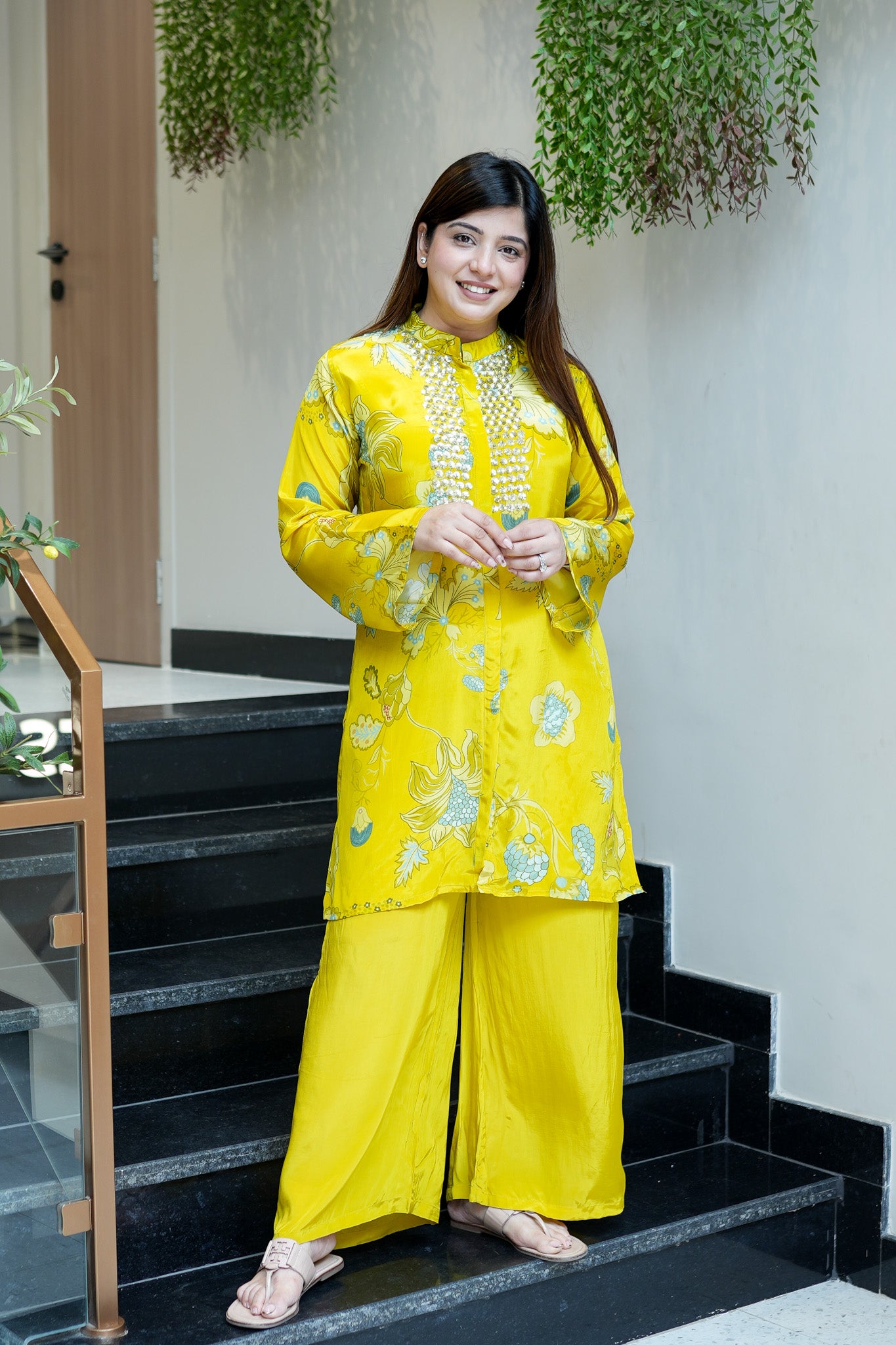 Meera Printed Sequins Detailing Co ord Set