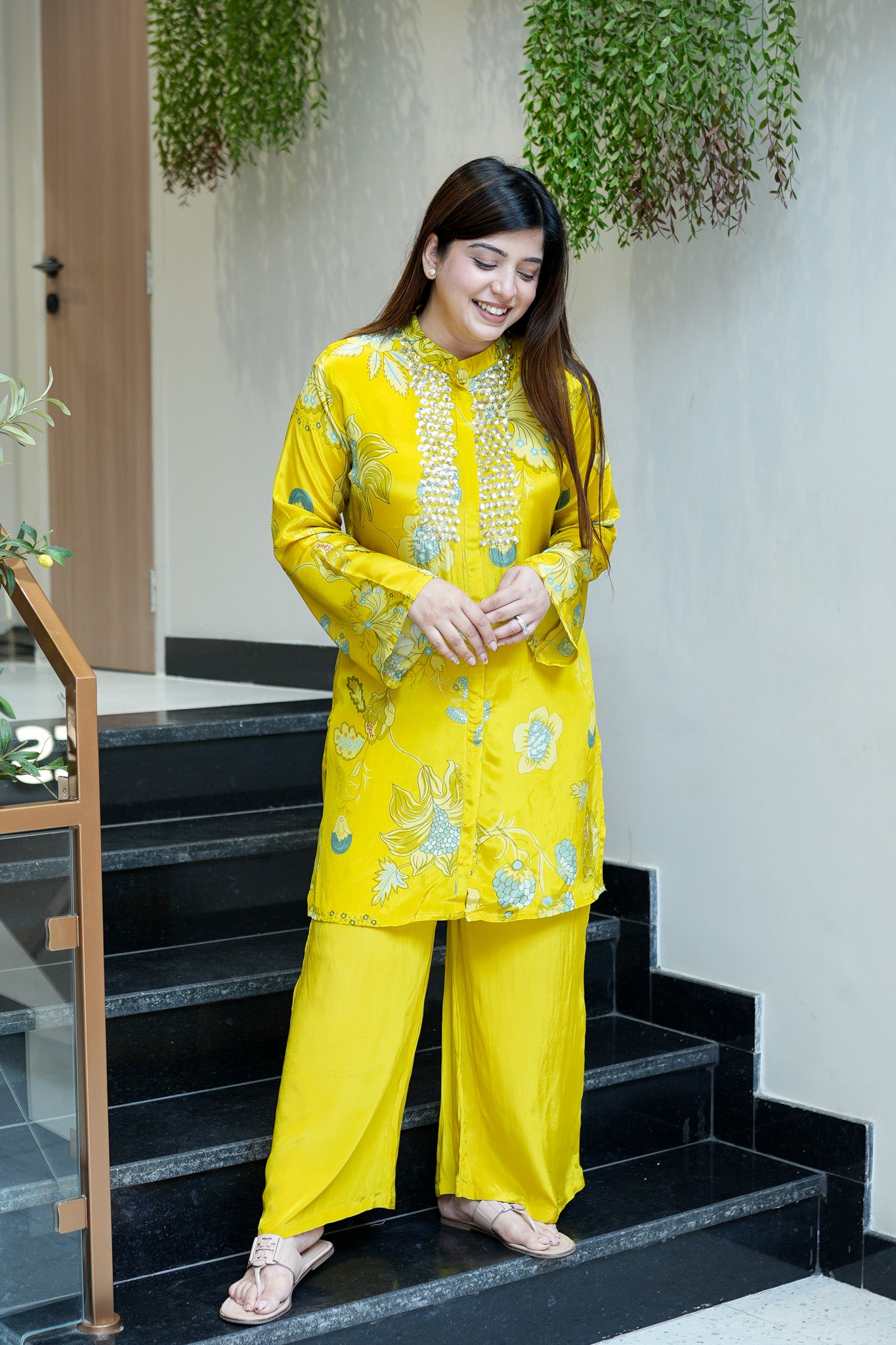 Meera Printed Sequins Detailing Co ord Set
