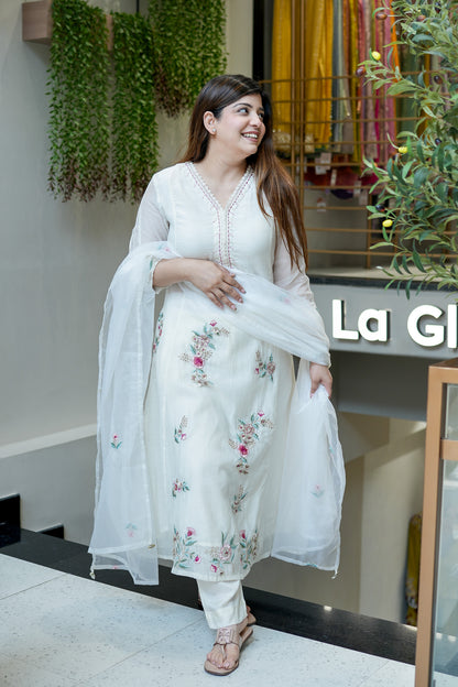 Samya Thread Work A-line Suit Set