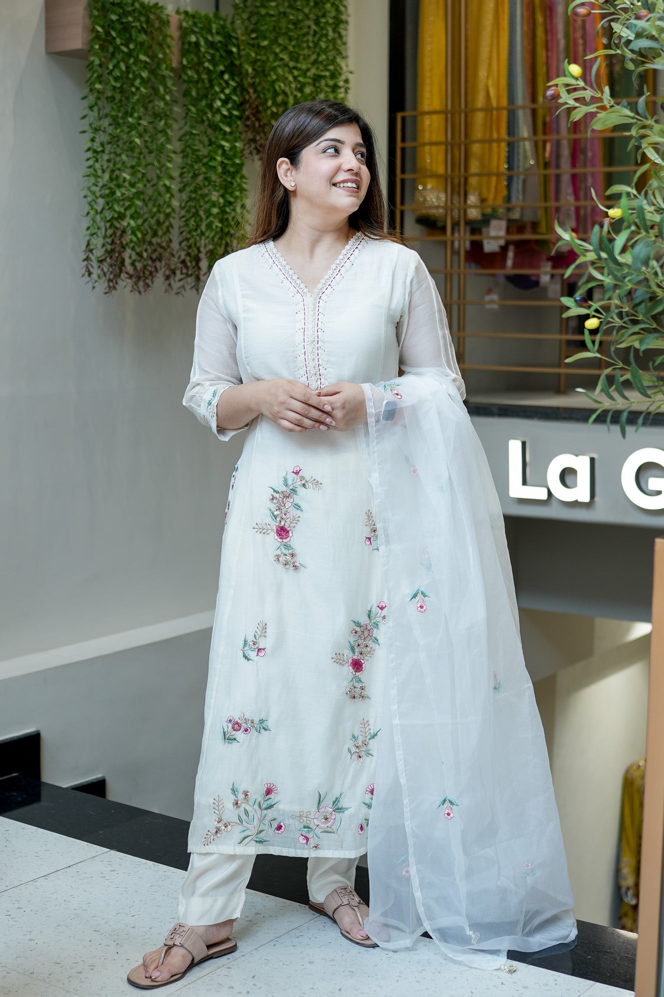 Samya Thread Work A-line Suit Set
