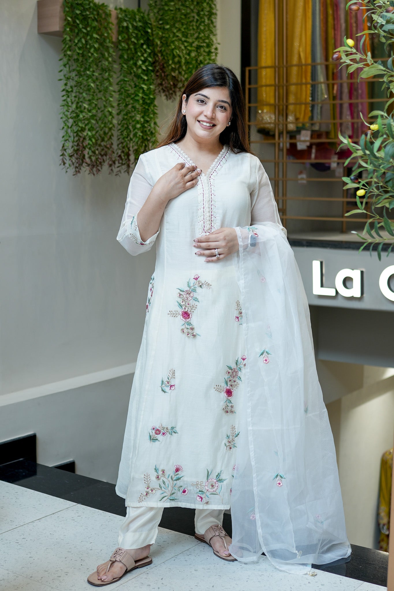 Samya Thread Work A-line Suit Set