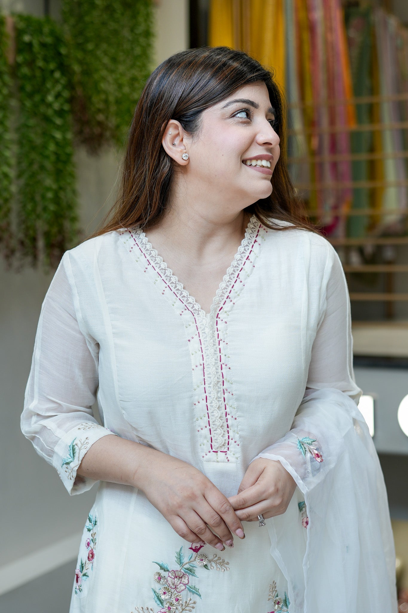 Samya Thread Work A-line Suit Set
