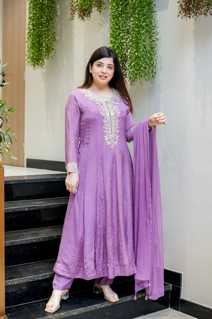 Rehma Embroidered Anarkali Suit Set