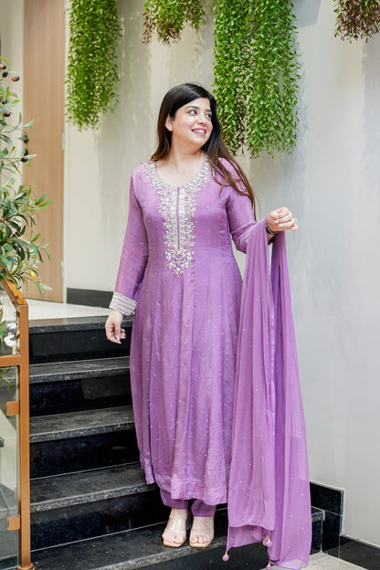 Rehma Embroidered Anarkali Suit Set