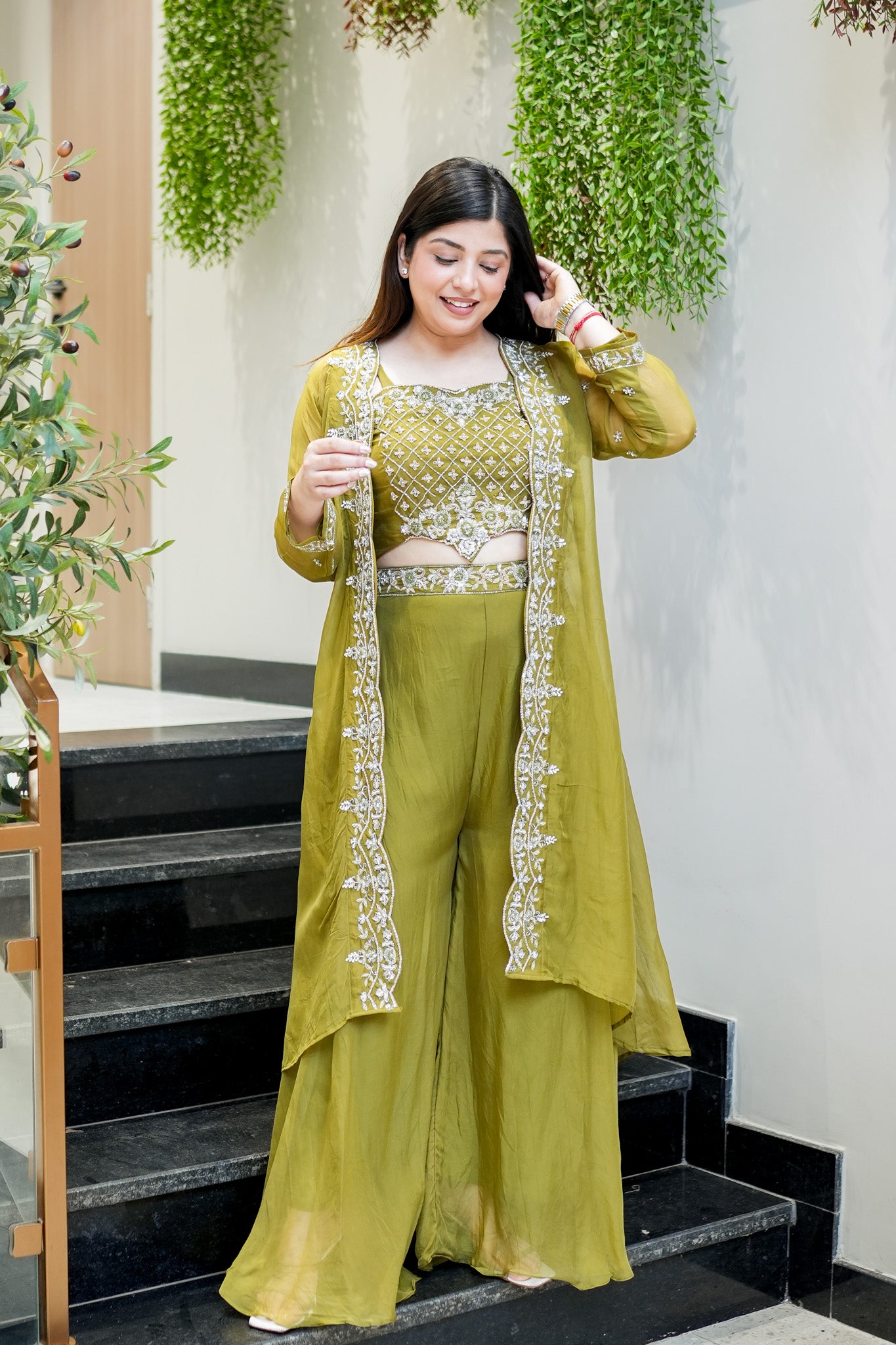 Avana Embroidered Three Piece Set