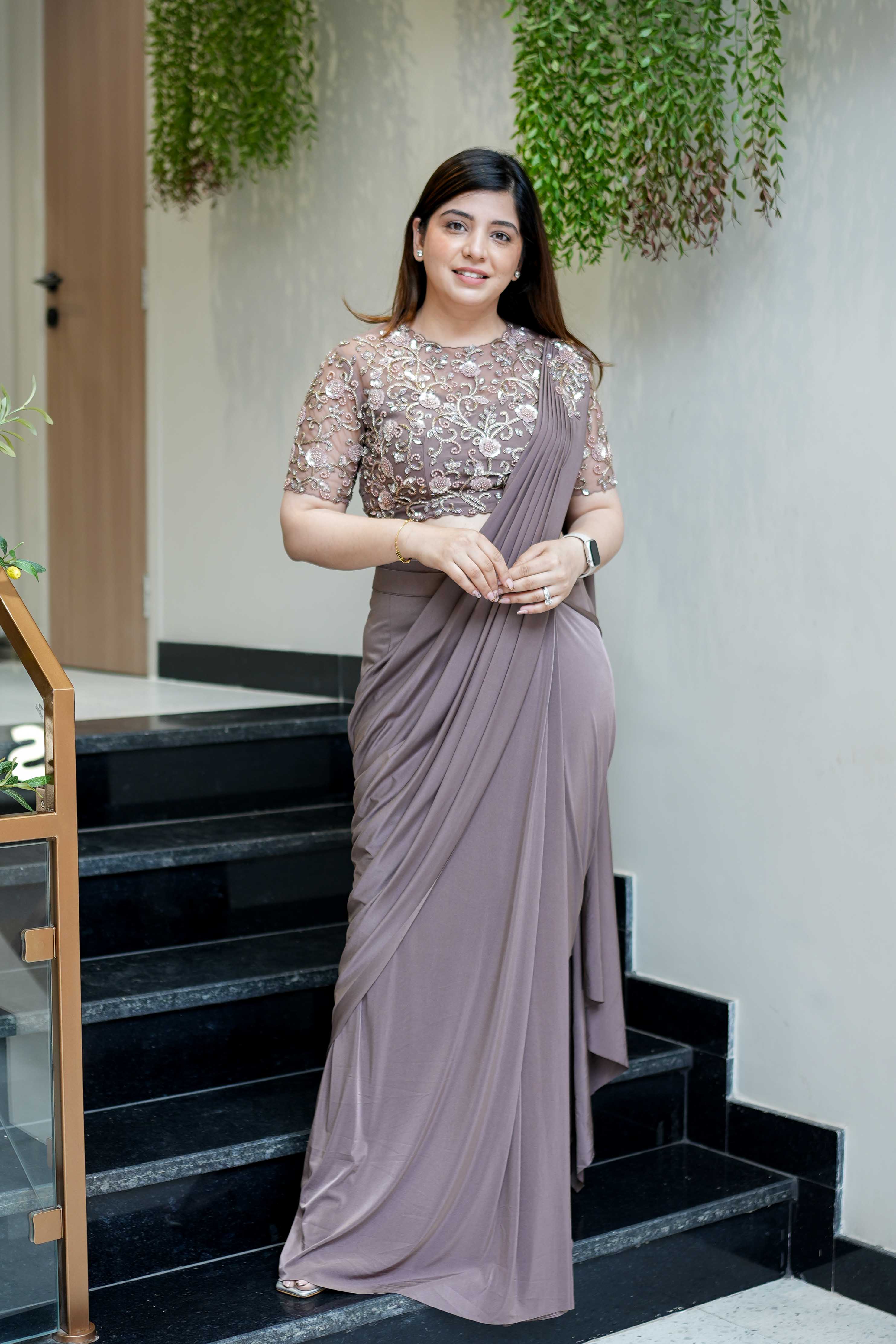 Nyla Hand Embroidered Drape Saree
