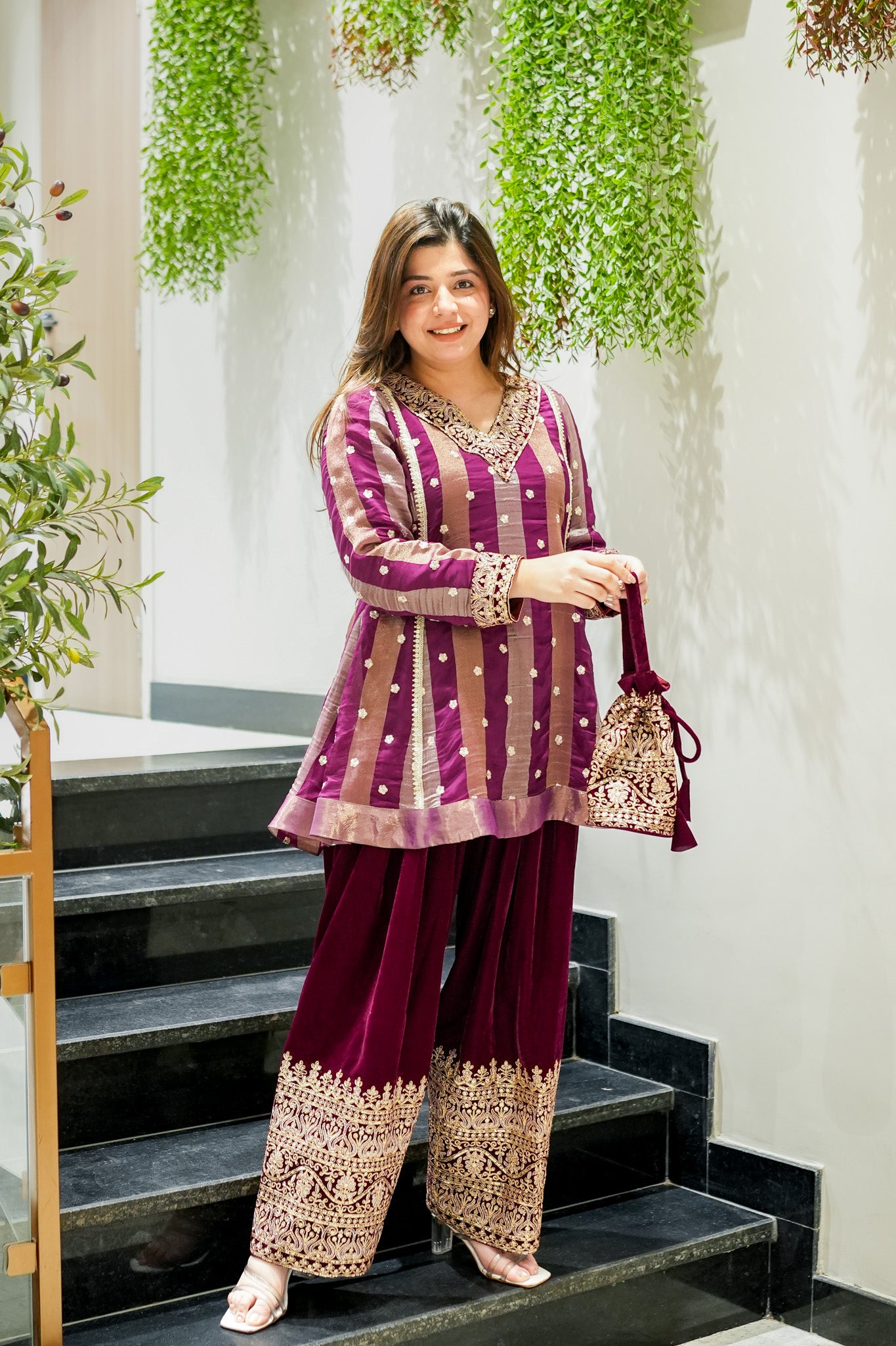 Rabab Embroidered Short Anarkali Co ord Set