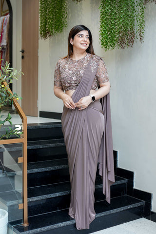 Nyla Hand Embroidered Drape Saree