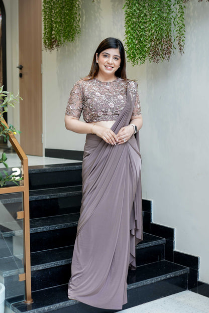 Nyla Hand Embroidered Drape Saree