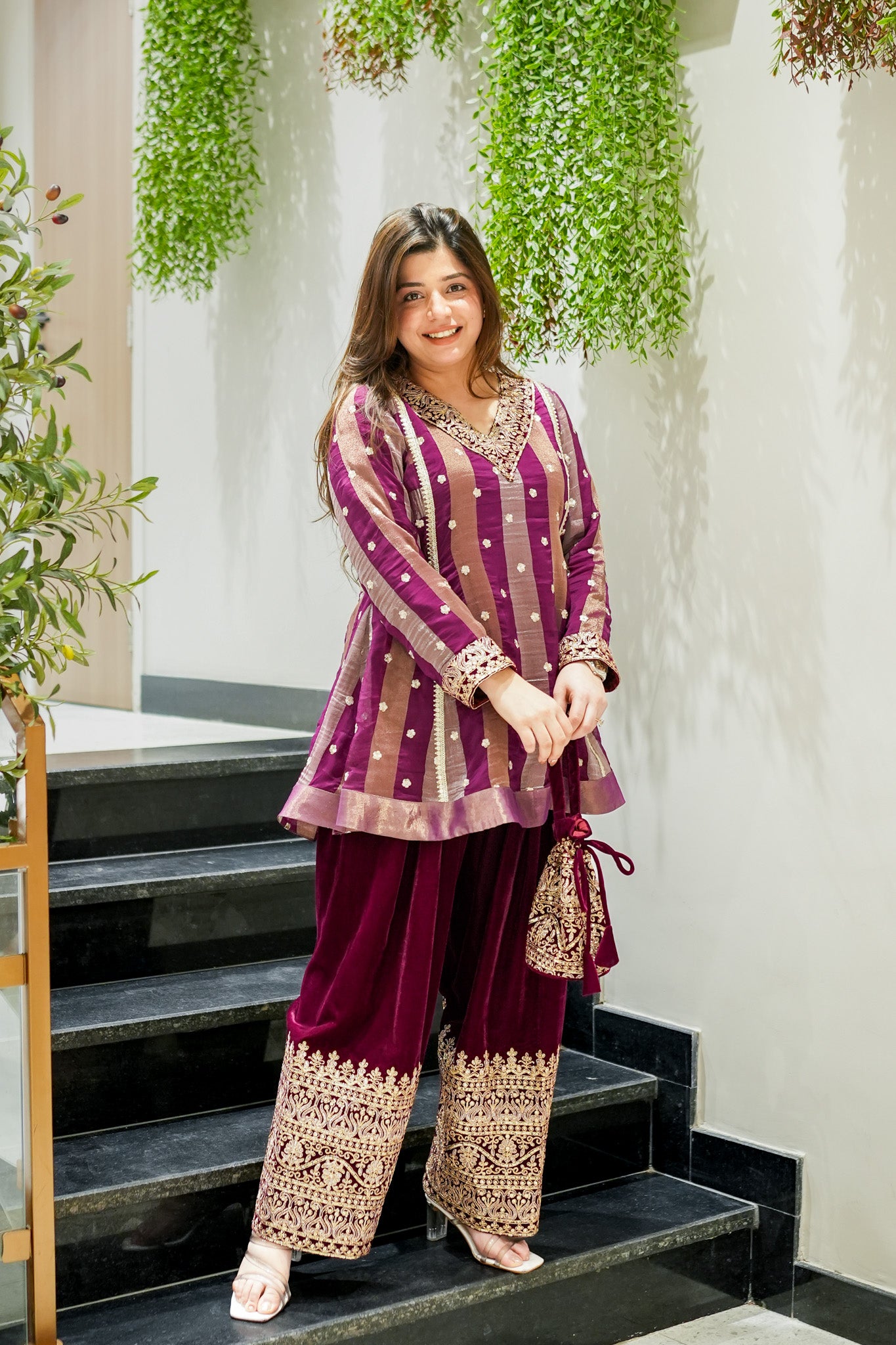 Rabab Embroidered Short Anarkali Co ord Set