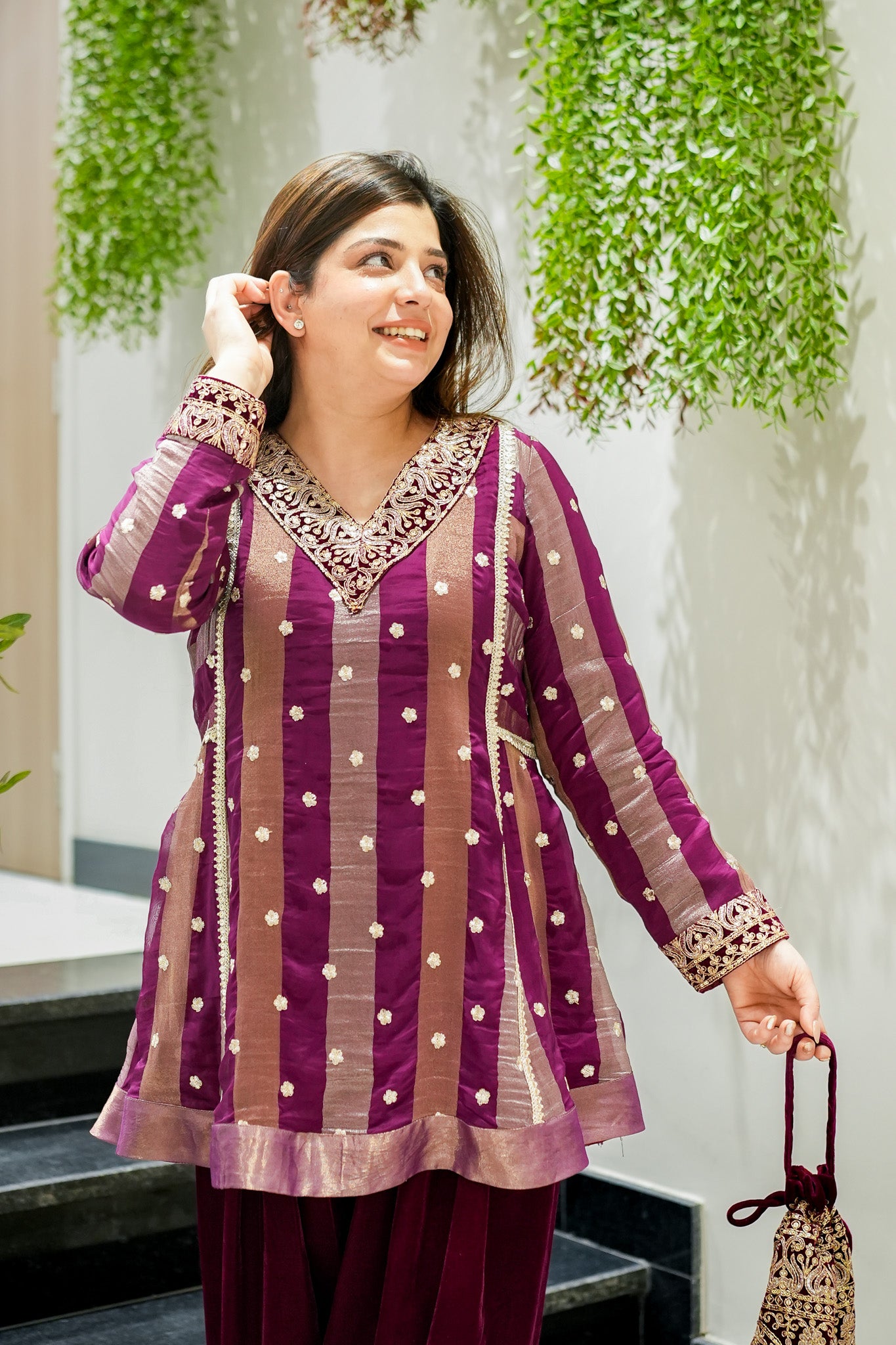 Rabab Embroidered Short Anarkali Co ord Set