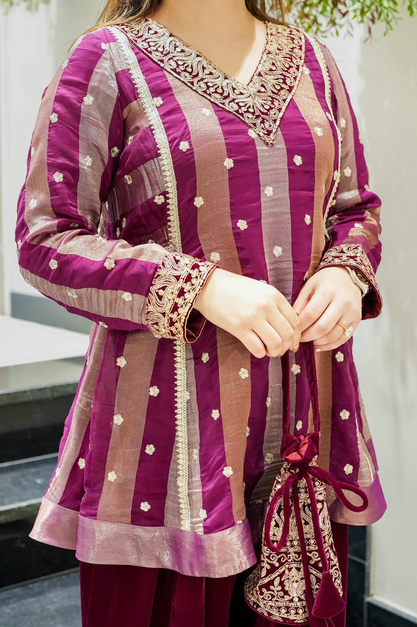 Rabab Embroidered Short Anarkali Co ord Set