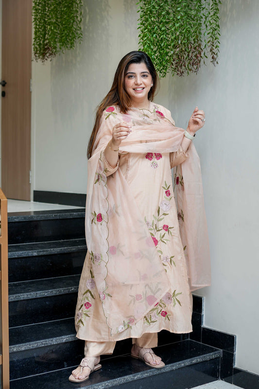 Sukh Floral Detailing Anarkali Suit Set