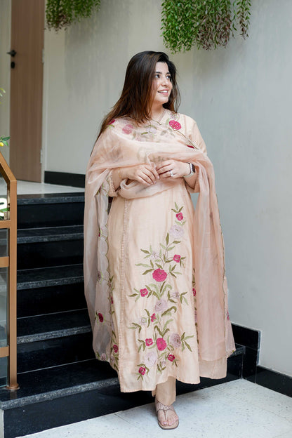 Sukh Floral Detailing Anarkali Suit Set