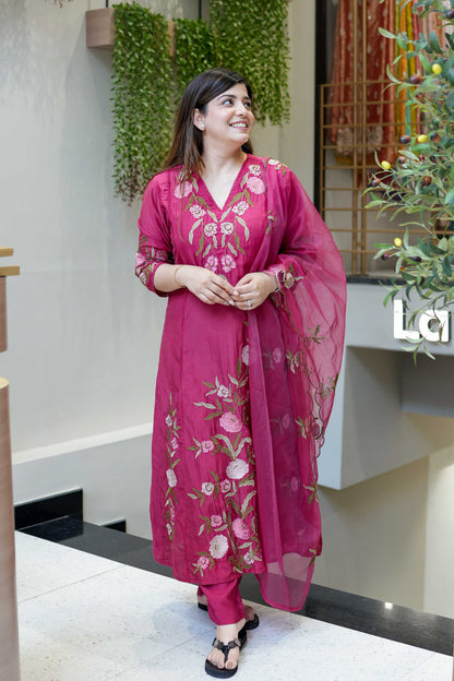Shreen Floral Detailing Anarkali Set