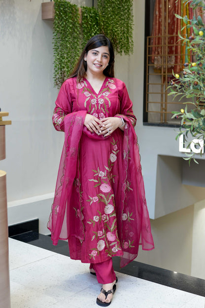 Shreen Floral Detailing Anarkali Set