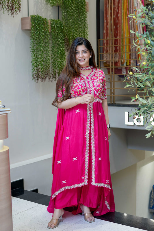 Safeeza Up Side Down Hand Embroidered Suit Set