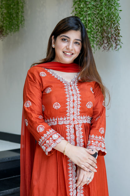 Gul Upside Down Front Slit Anarkali Suit