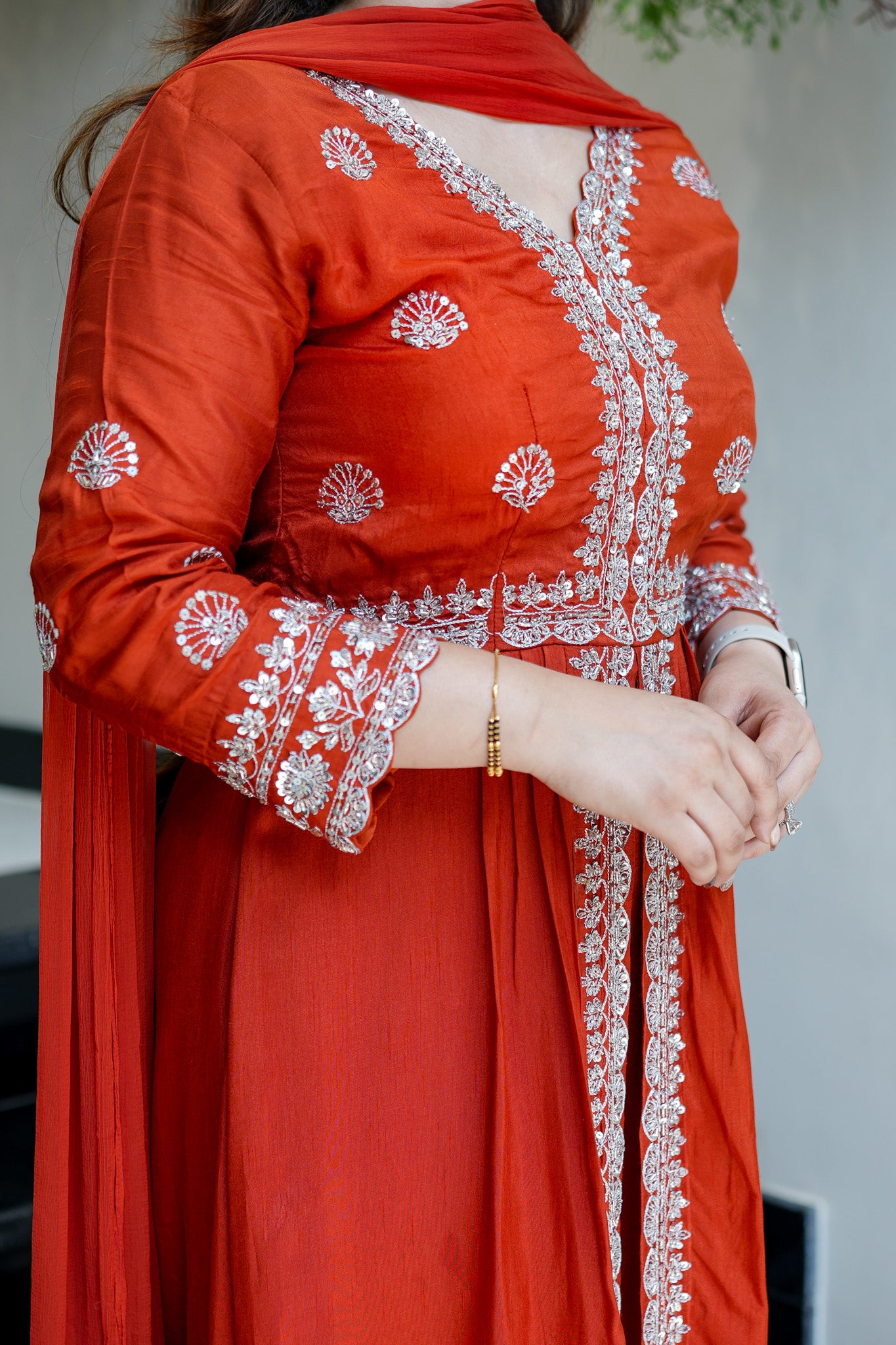 Gul Upside Down Front Slit Anarkali Suit