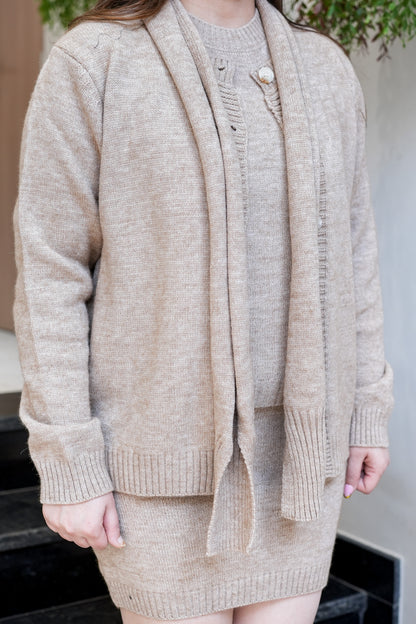 Claire Knitted Skirt Set with Muffler