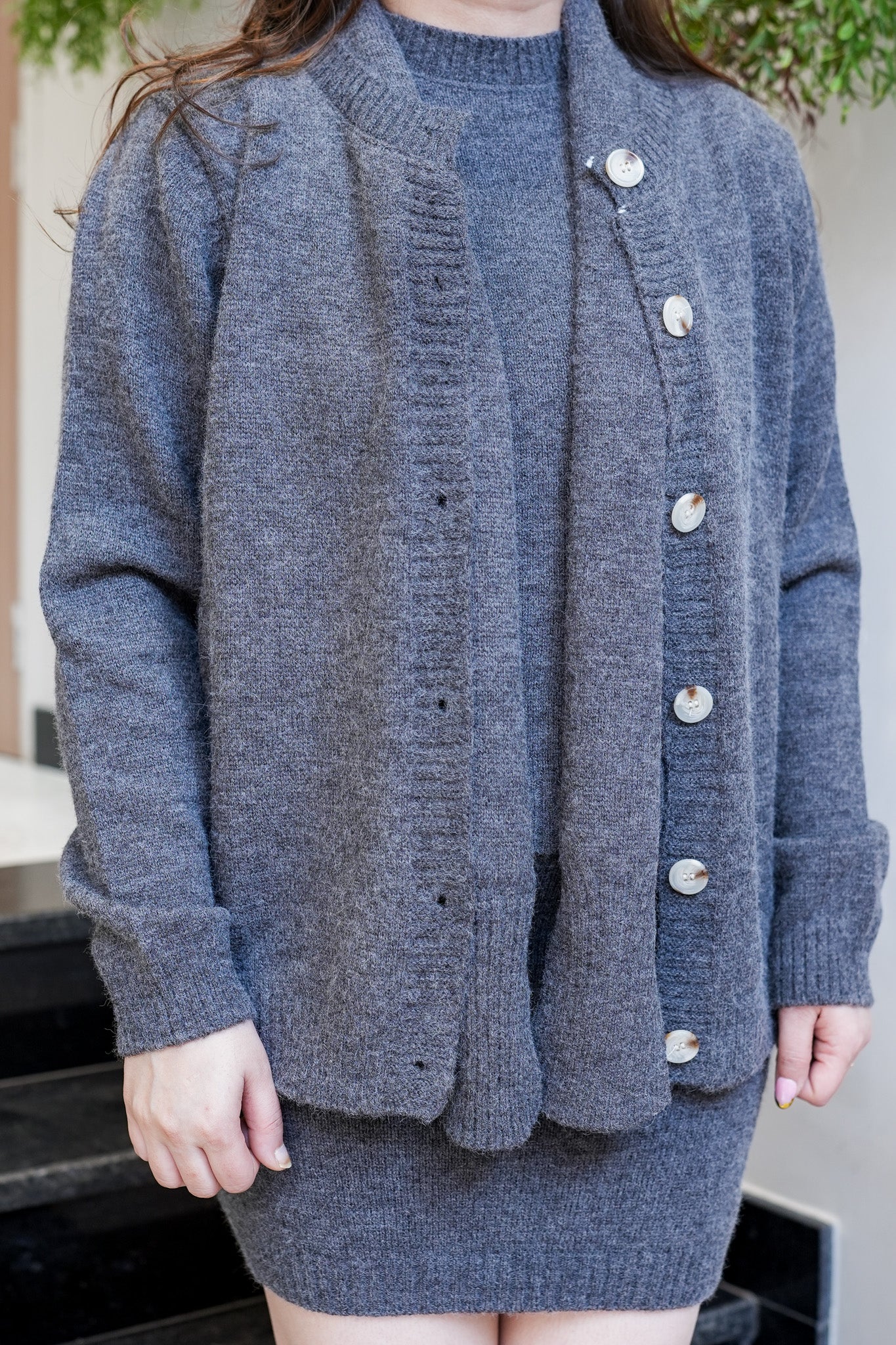 Claire Knitted Skirt Set with Muffler